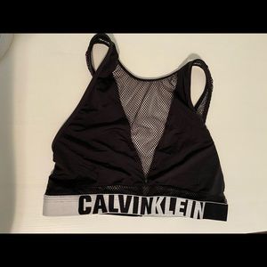 Calvin Klein mesh black sports bra